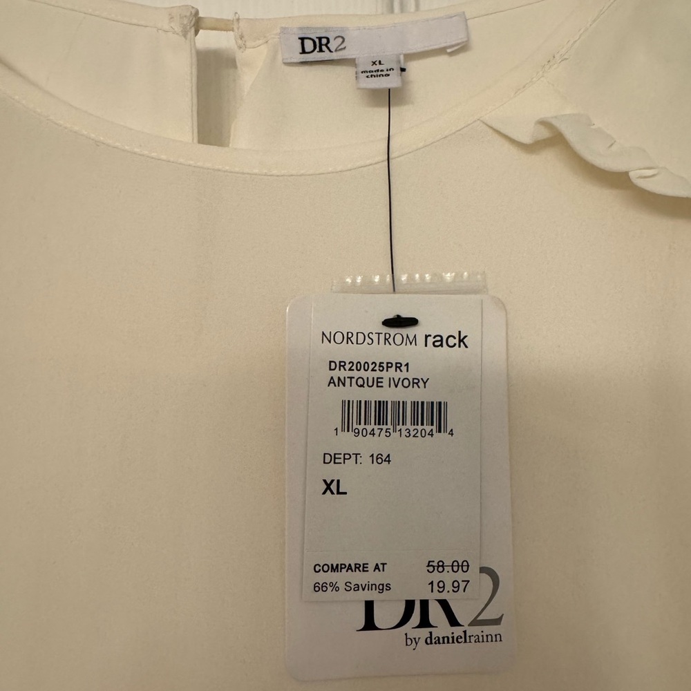 Daniel Rainn Cream Ruffle Sleeve Blouse - Picture 2 of 5